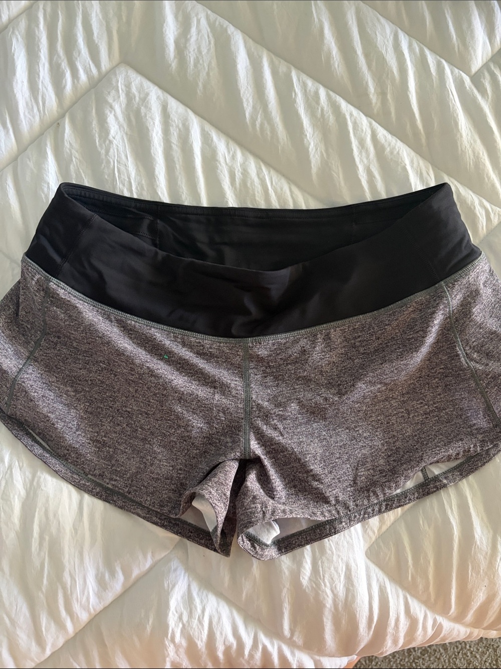 lululemon athletica Black Waist Heather Purple Athletic Shorts